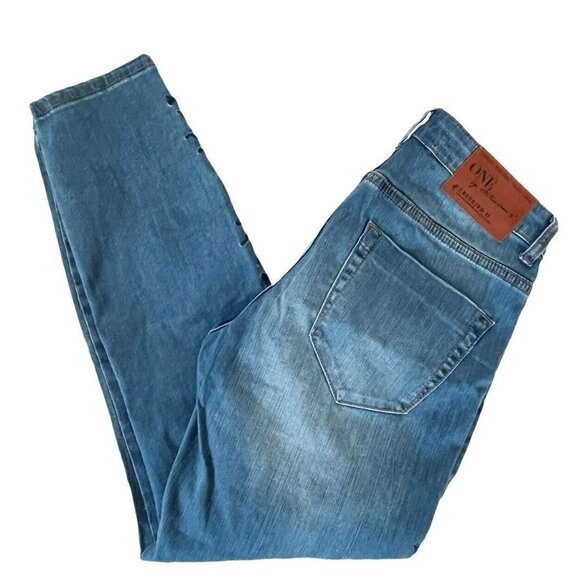 One Teaspoon Blue Muse Floral Embroidered Lola Awesome Baggie Jeans - Picture 10 of 10